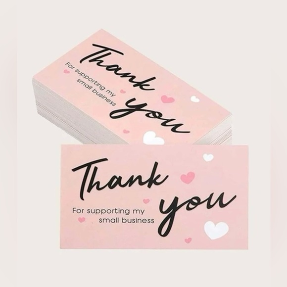 50 Piece Set of Pink Thank You Cards. - Picture 2 of 5